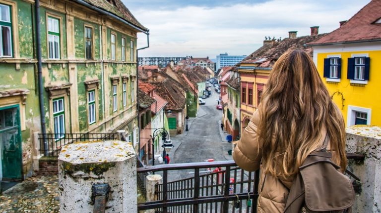 woman in Sibiu, Romania