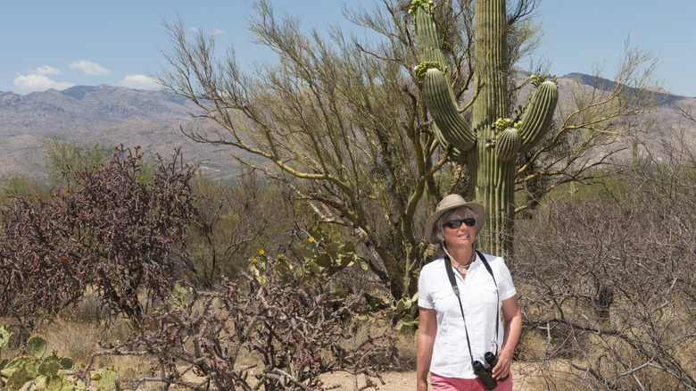 woman with cactus