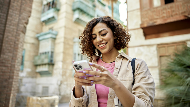 Girl holding phone