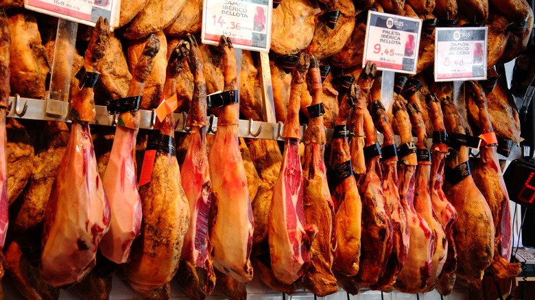 Jamon Iberico at market