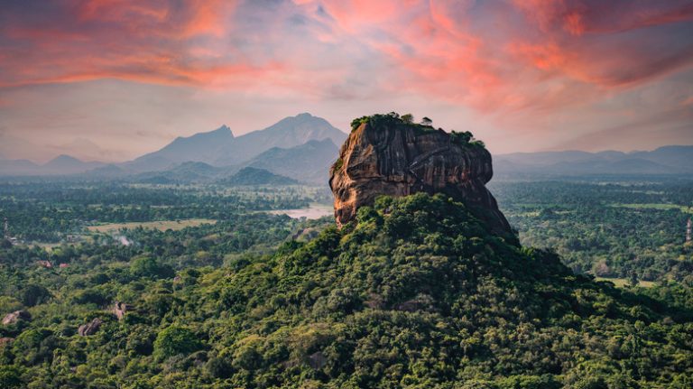 Sigiriya rock at dawn