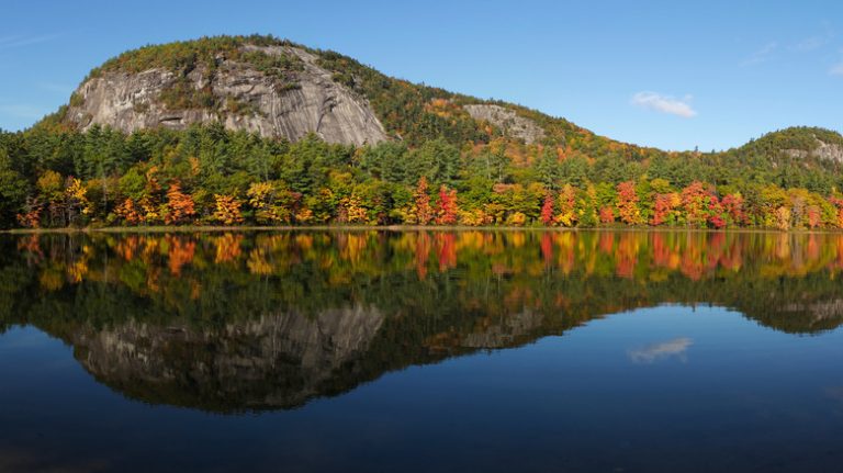 lake with mountain reflection