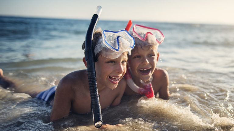 Snorkelers in the ocean