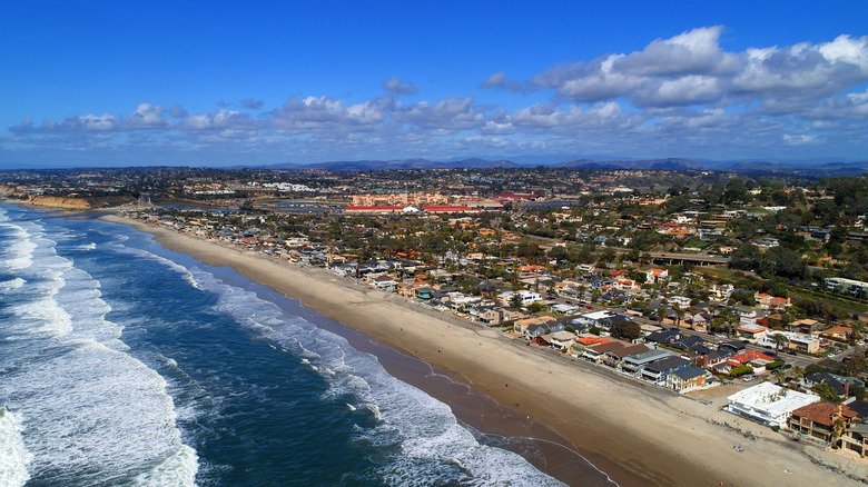 aerial view of del mar coastline