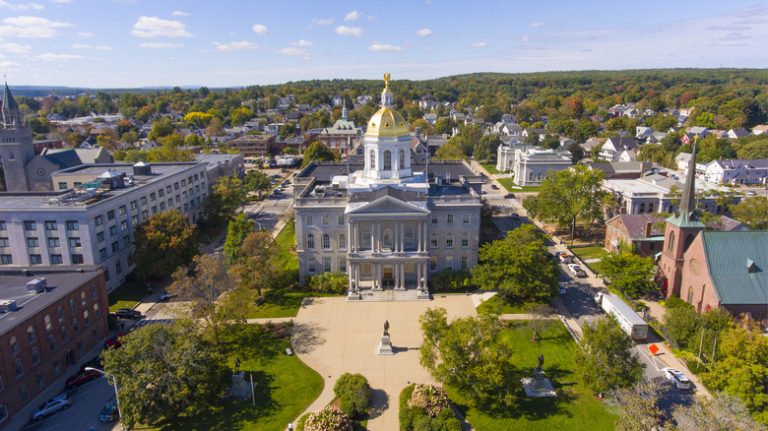 Concord State House aerial view