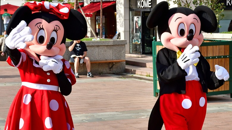 Mickey Mouse and Minnie Mouse