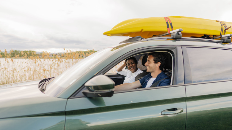 Couple taking a road trip